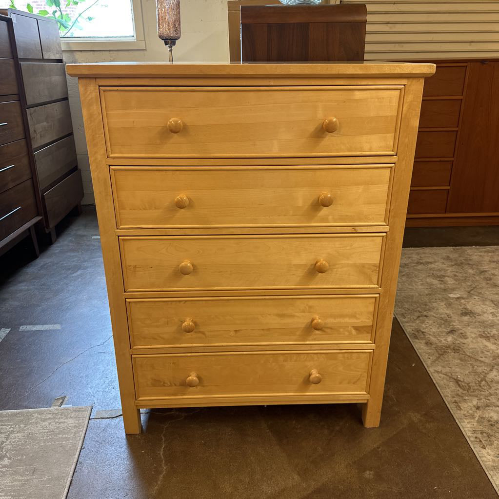 Blonde 5 Drawer Highboy
