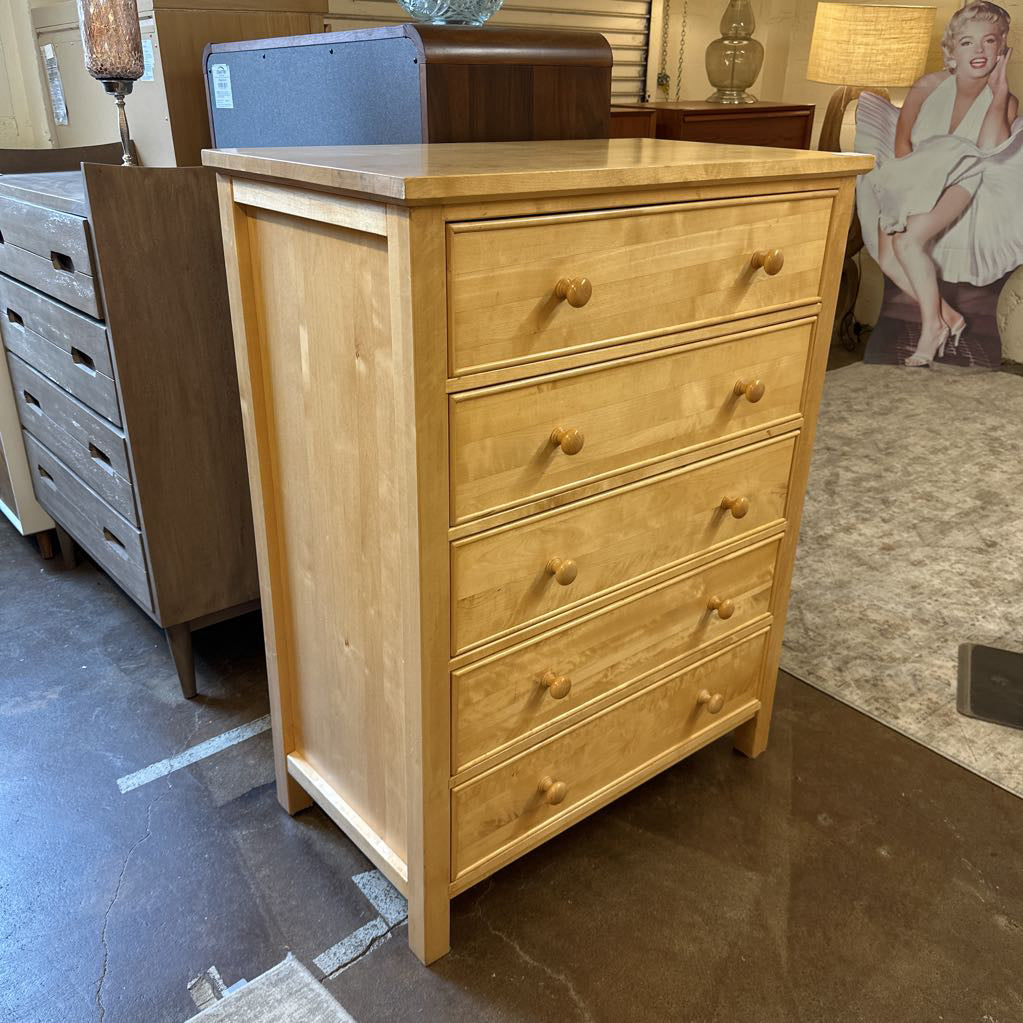 Blonde 5 Drawer Highboy