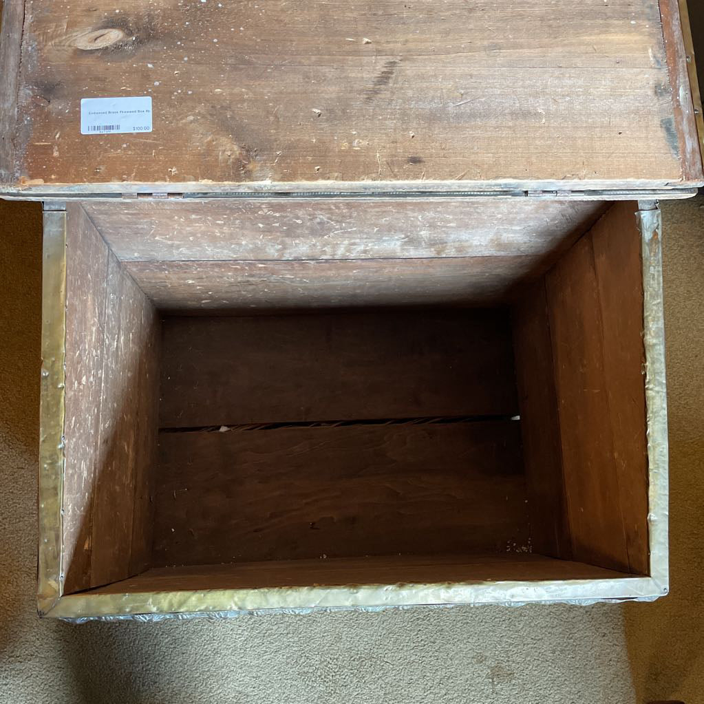 Embossed Brass Firewood Box