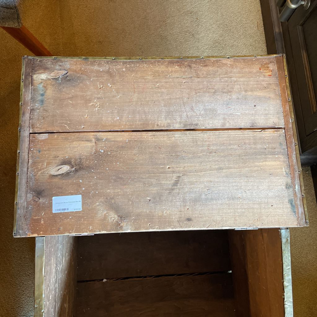 Embossed Brass Firewood Box
