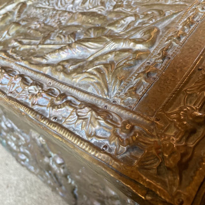 Embossed Brass Firewood Box