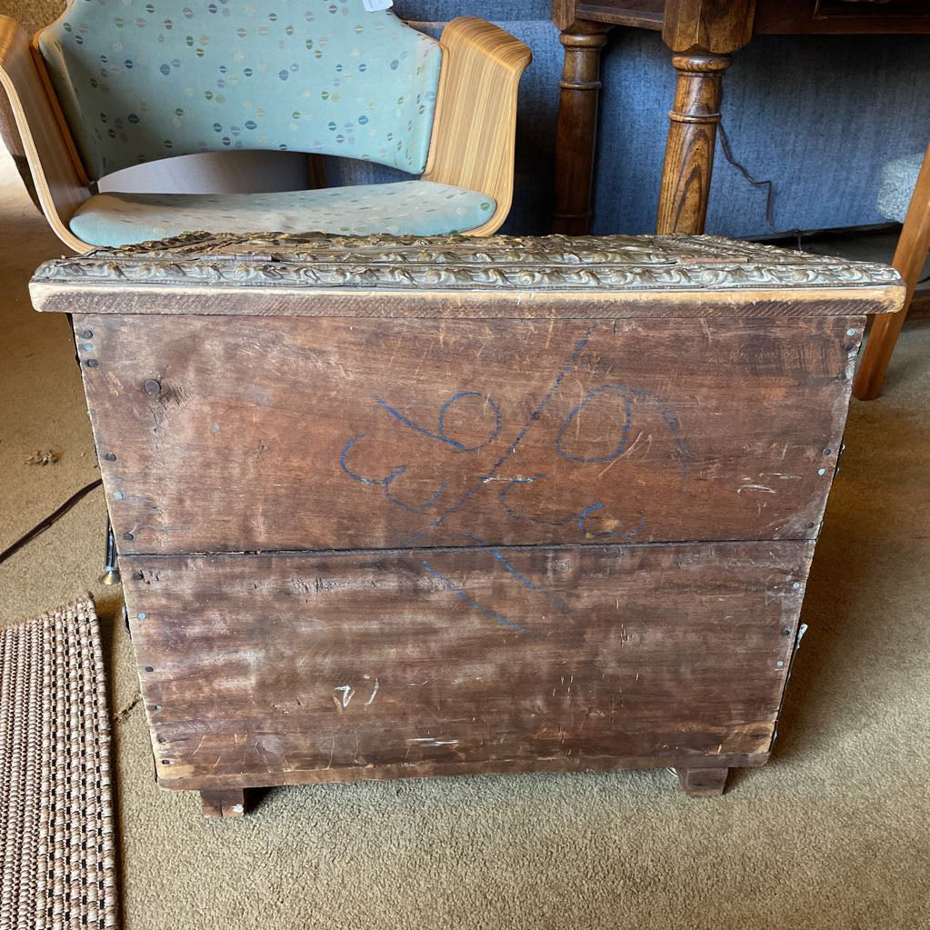 Embossed Brass Firewood Box