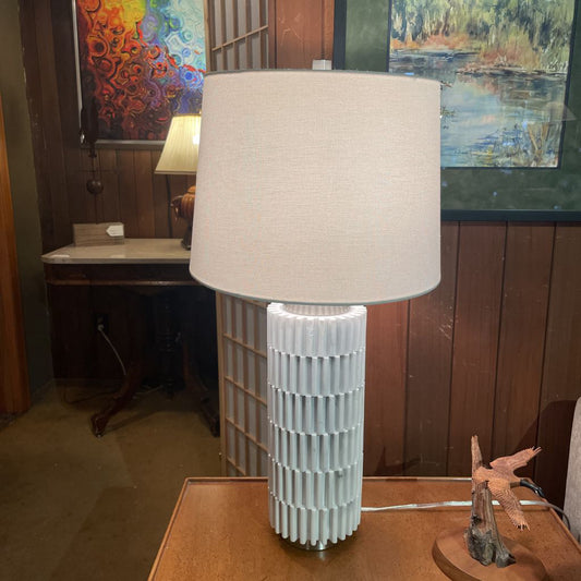White Modern Textured Table Lamp LAMPS