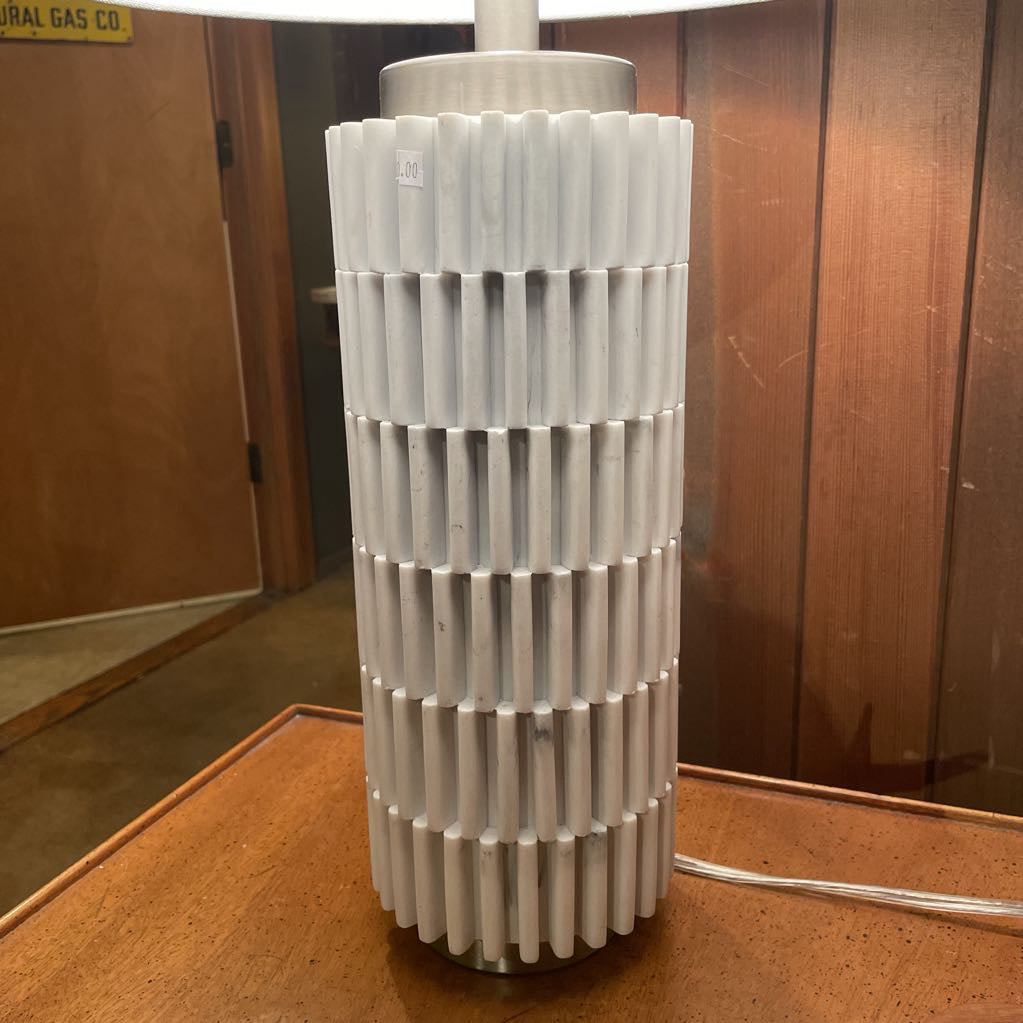 White Modern Textured Table Lamp