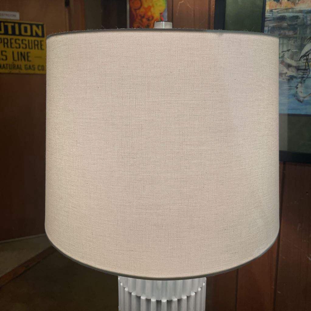 White Modern Textured Table Lamp