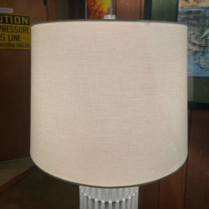White Modern Textured Table Lamp