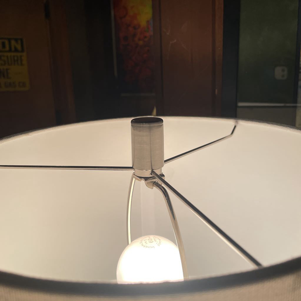 White Modern Textured Table Lamp