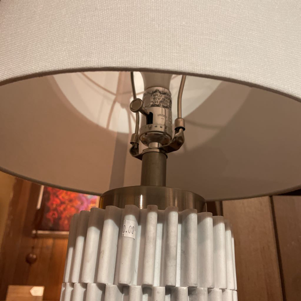 White Modern Textured Table Lamp