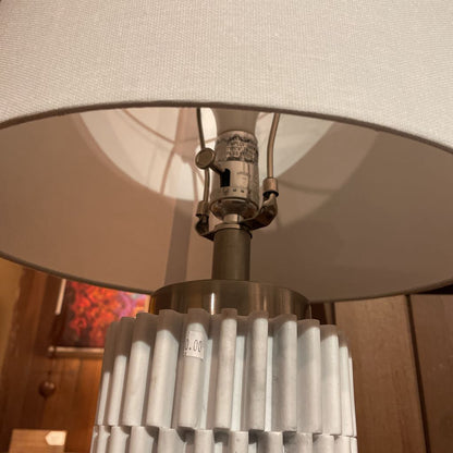 White Modern Textured Table Lamp