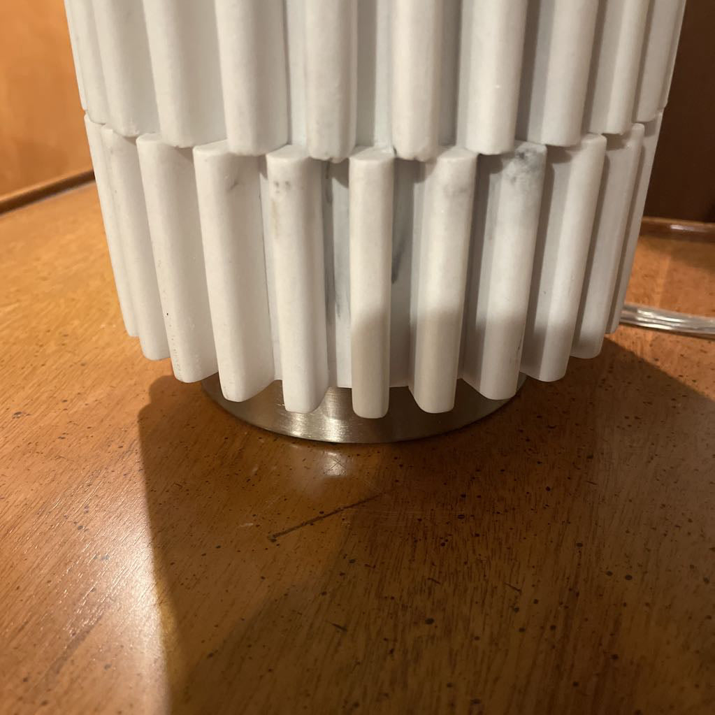 White Modern Textured Table Lamp