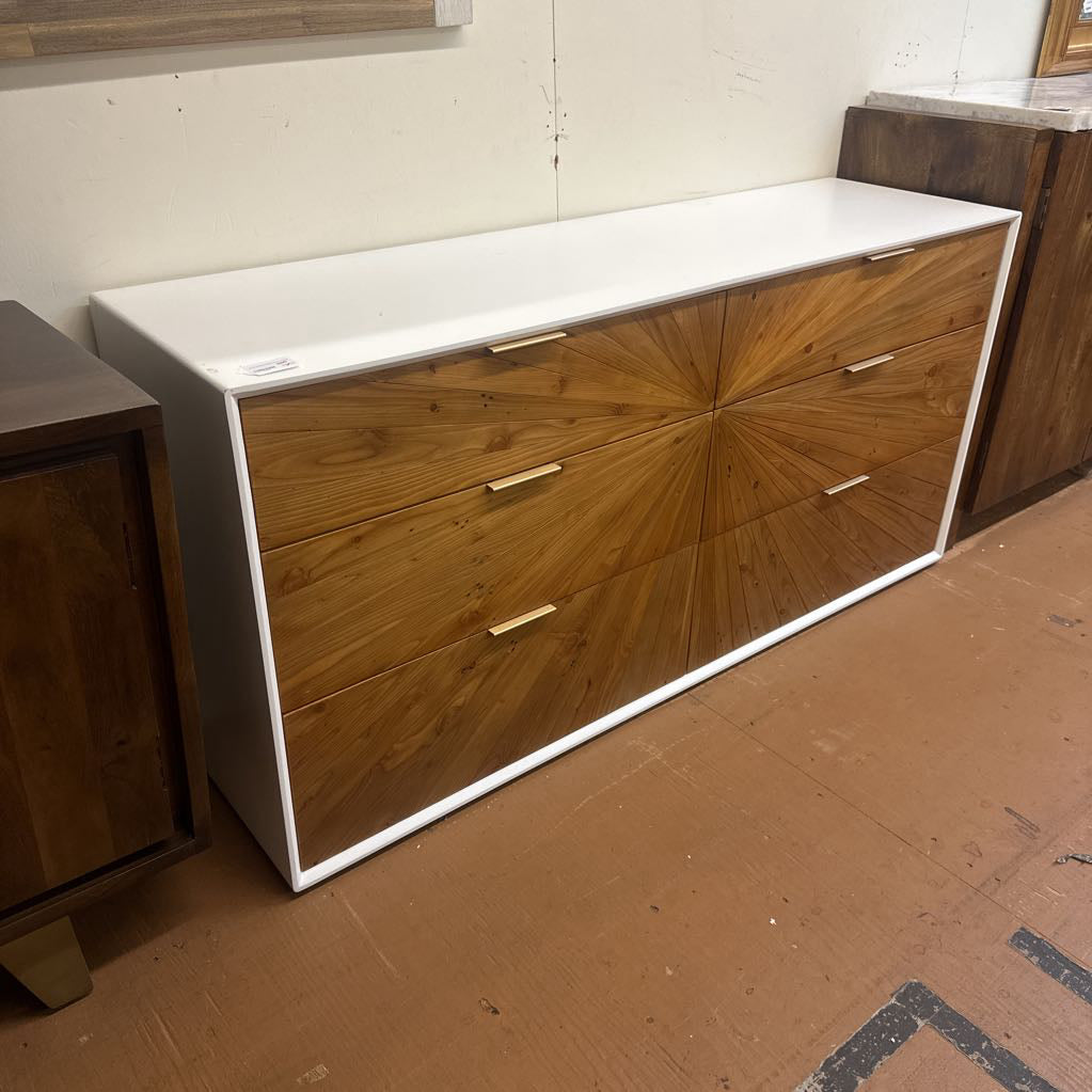 AS IS White Pattern Front Dresser