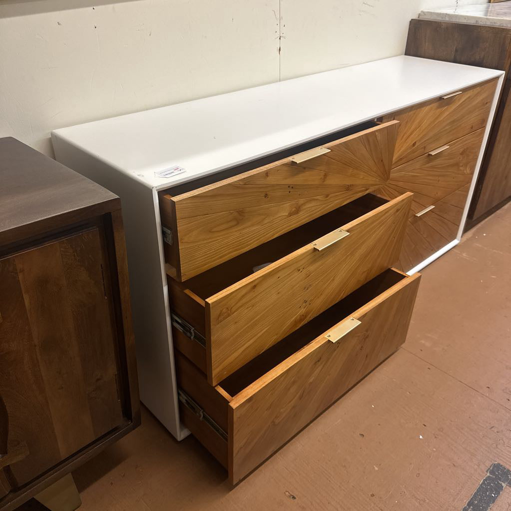 AS IS White Pattern Front Dresser