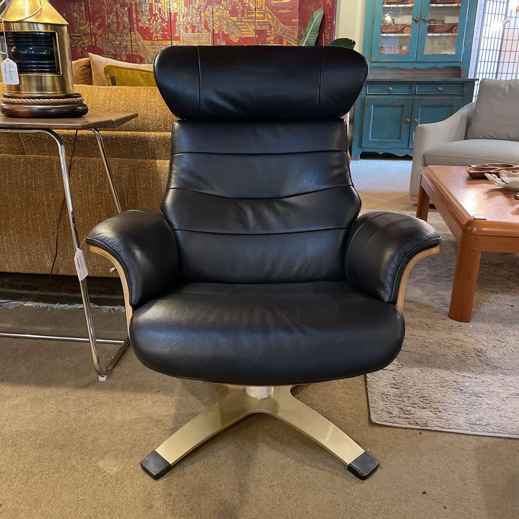Black Leather Modern Bentwood Recliner Chair U ACCENT CHAIRS