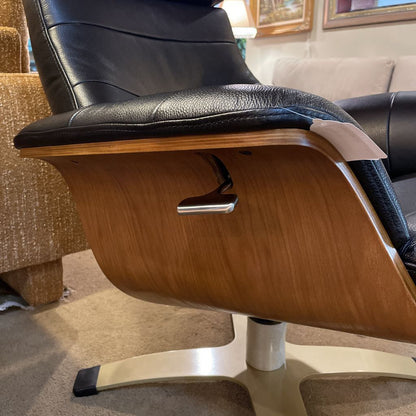Black Leather Modern Bentwood Recliner Chair U ACCENT CHAIRS