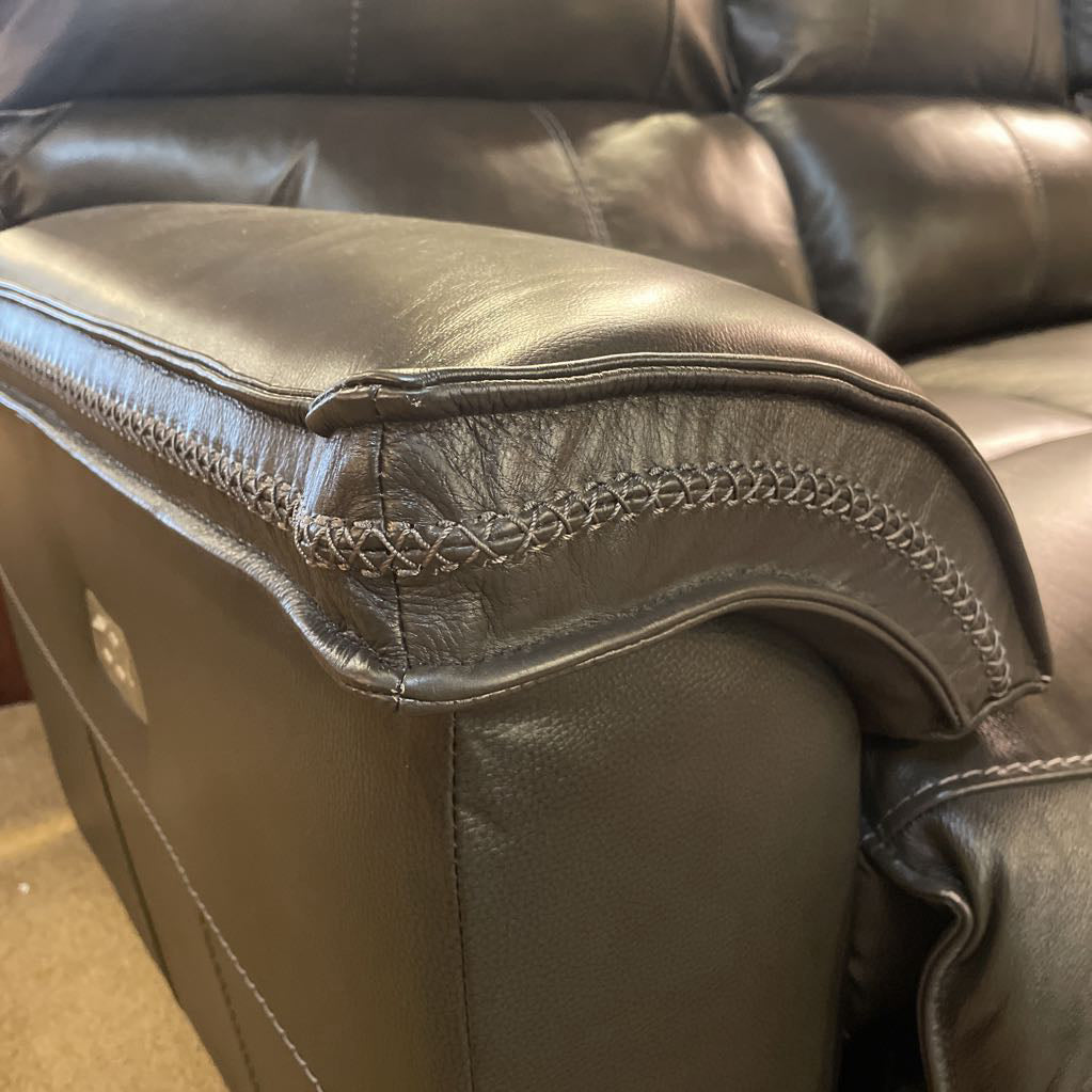 Modern Dark Grey w Stitching Reclining Sofa