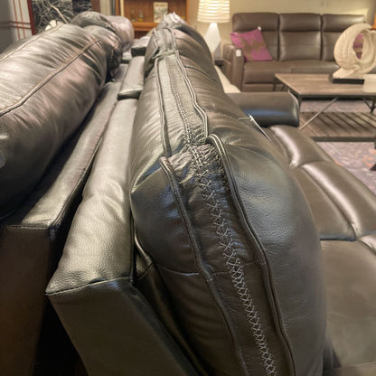 Modern Dark Grey w Stitching Reclining Sofa