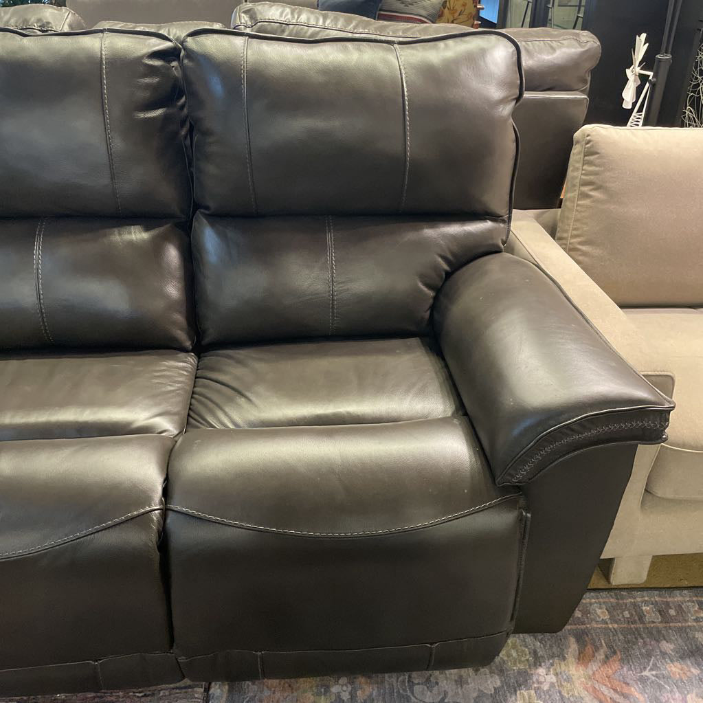 Modern Dark Grey w Stitching Reclining Sofa