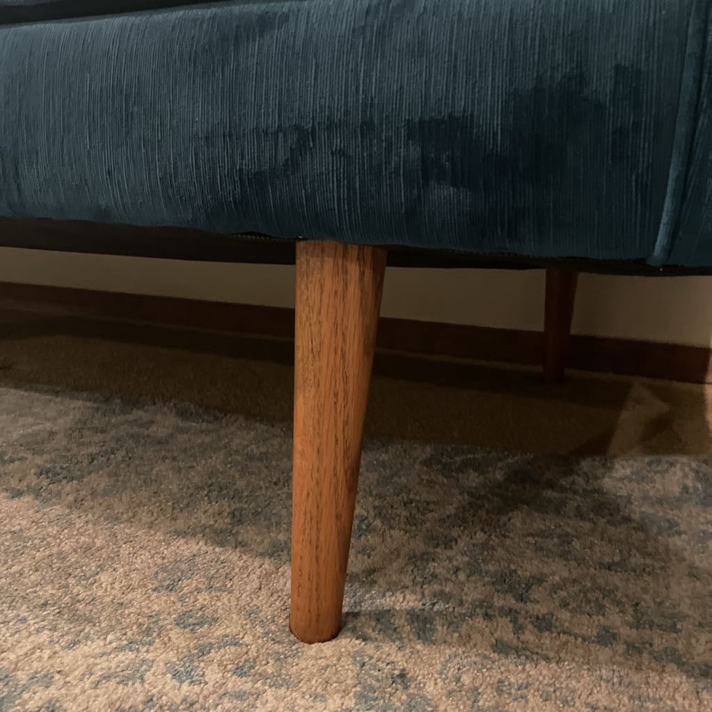 West Elm Teal Monroe Velvet Sofa