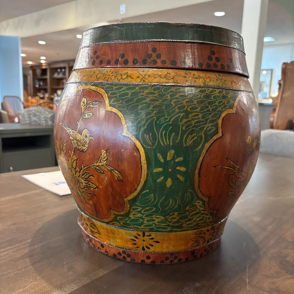 Painted Rice Barrel