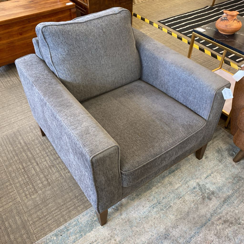 Grey Wood Base Armchair