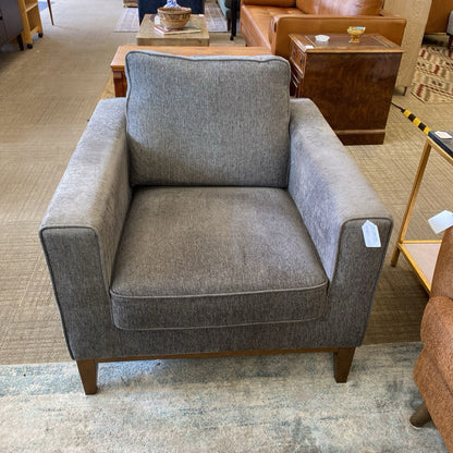 Grey Wood Base Armchair