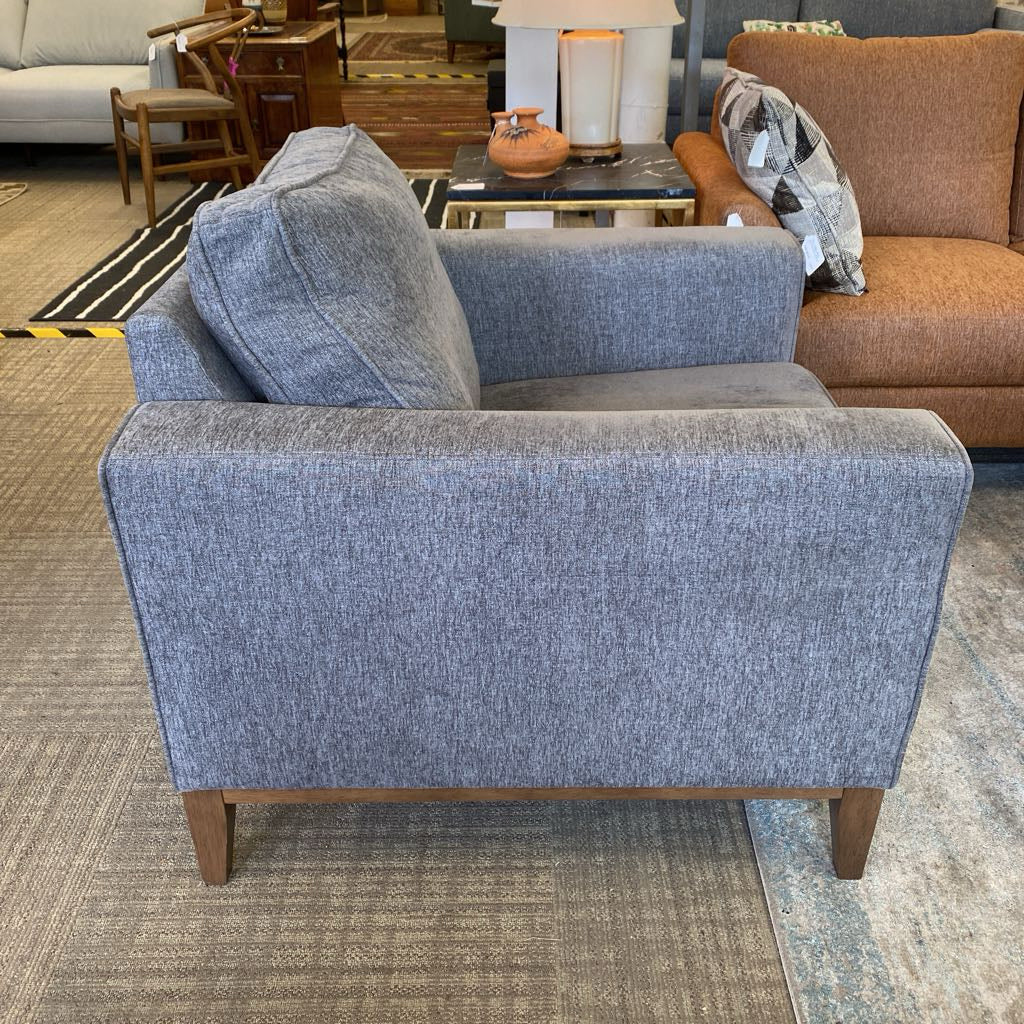 Grey Wood Base Armchair