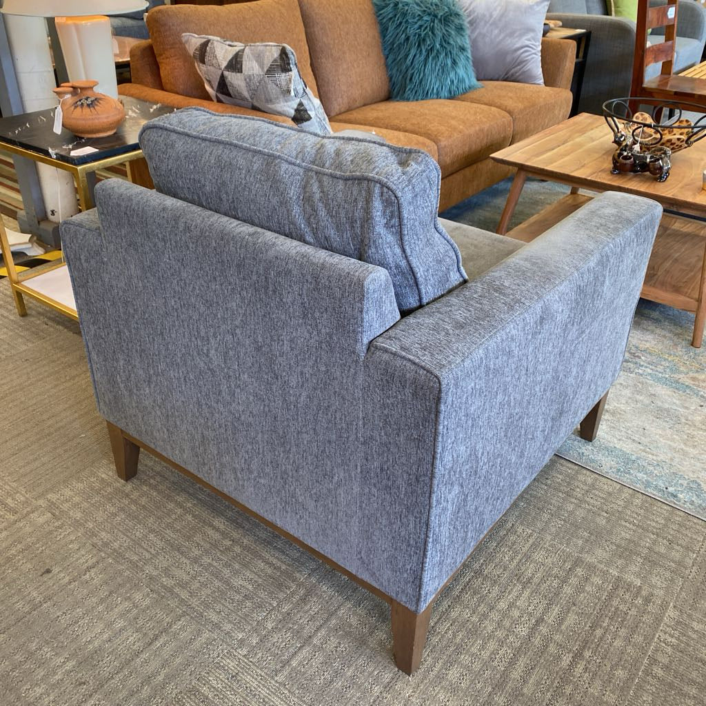 Grey Wood Base Armchair