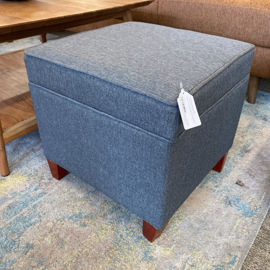 Grey Cube Storage Ottoman U ACCENT CHAIRS
