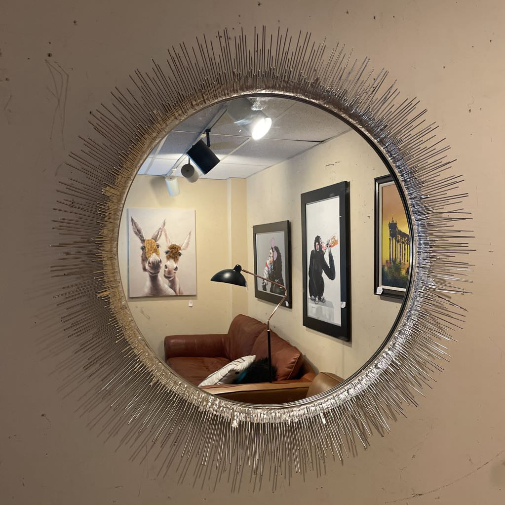 Decorative Silver Starburst Mirror