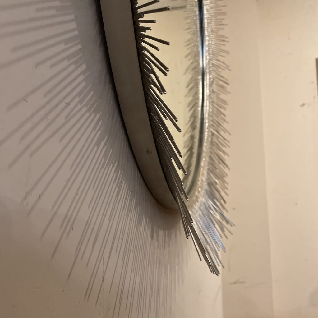 Decorative Silver Starburst Mirror