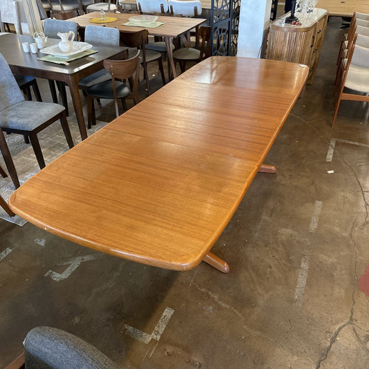 Teak Expanding Dining Table W/ 2 Leaves