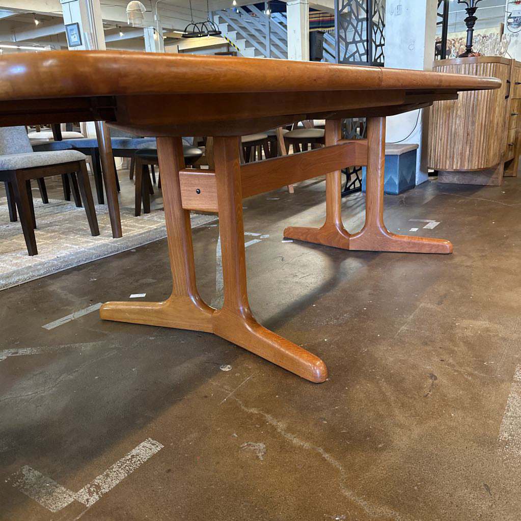 Teak Expanding Dining Table W/ 2 Leaves