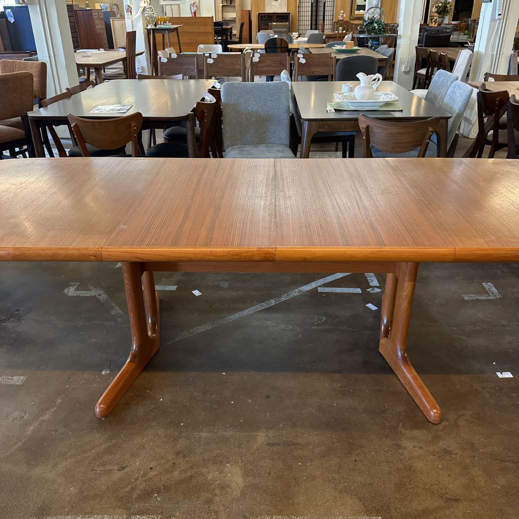 Teak Expanding Dining Table W/ 2 Leaves