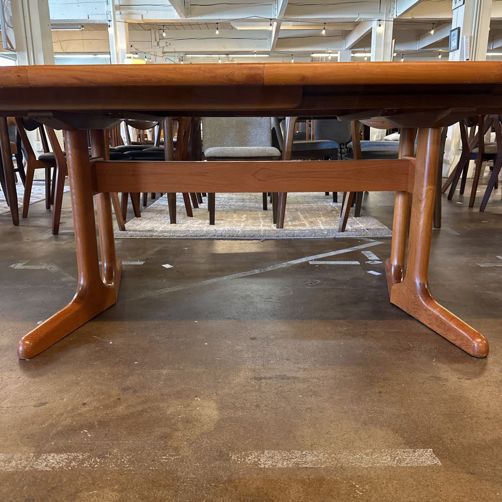 Teak Expanding Dining Table W/ 2 Leaves