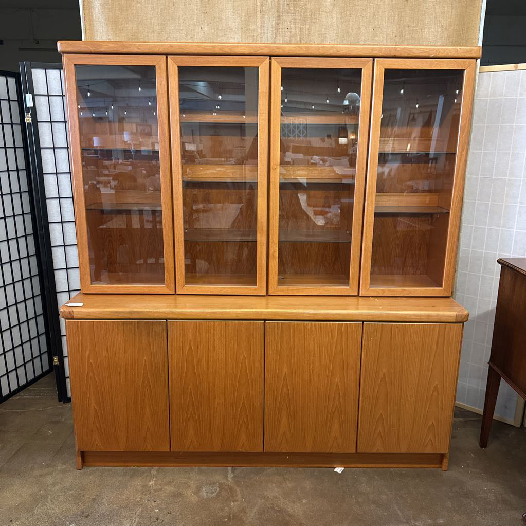 Teak Hutch W/ 4-Door Top & Bottom