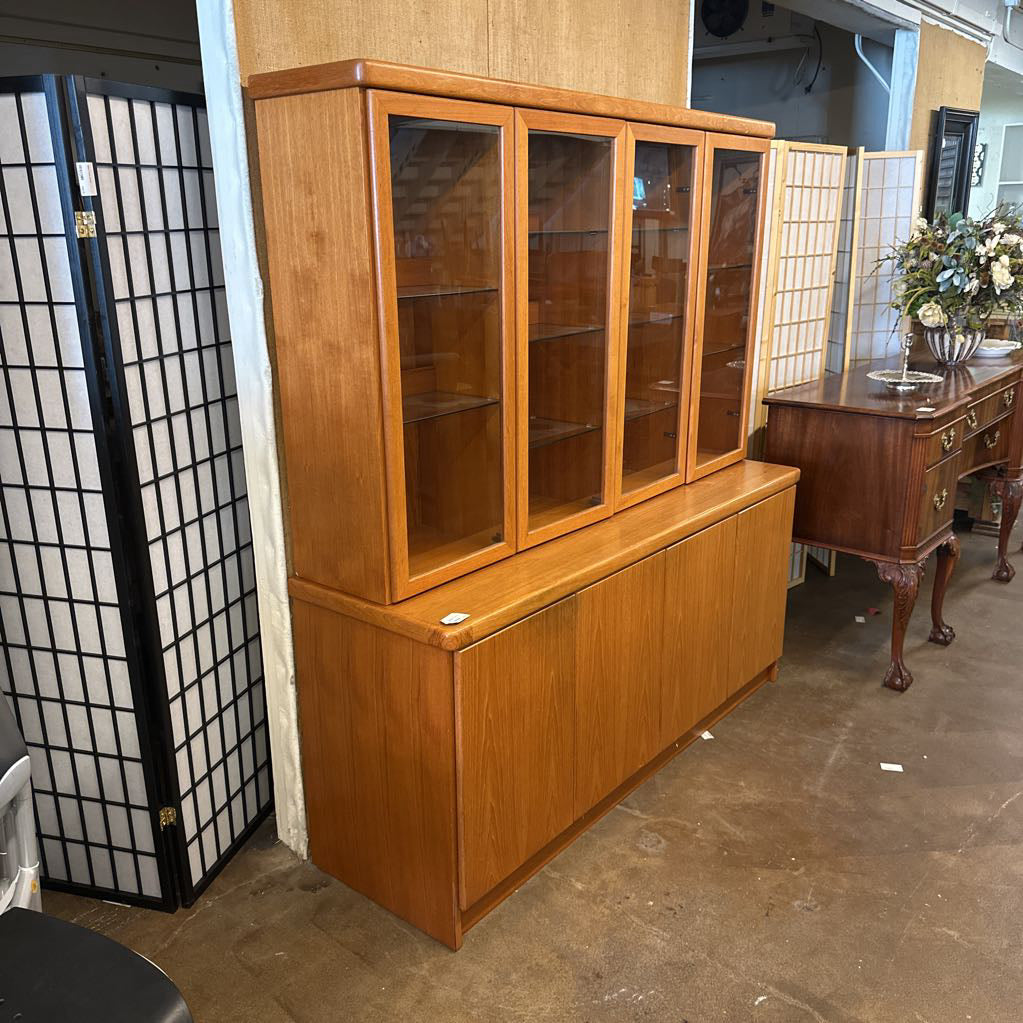 Teak Hutch W/ 4-Door Top & Bottom