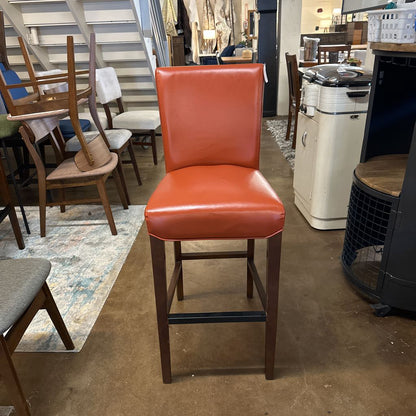 Milton (Bounded) Leather Pumpkin Barstool