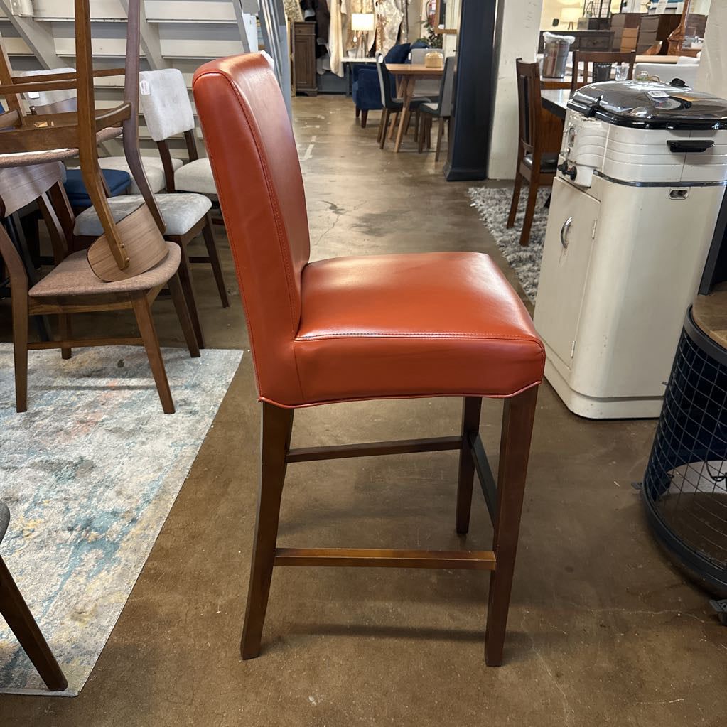 Milton (Bounded) Leather Pumpkin Barstool