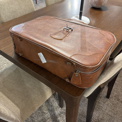 Vintage Brown Leather Suitcase