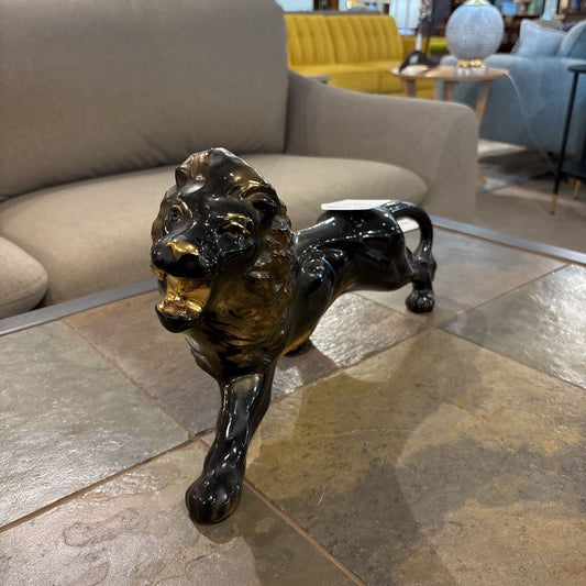 Black Ceramic Lion Figurine SMALLS
