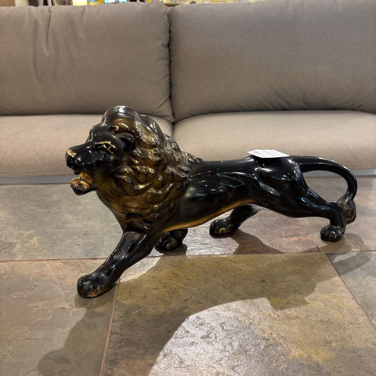Black Ceramic Lion Figurine SMALLS