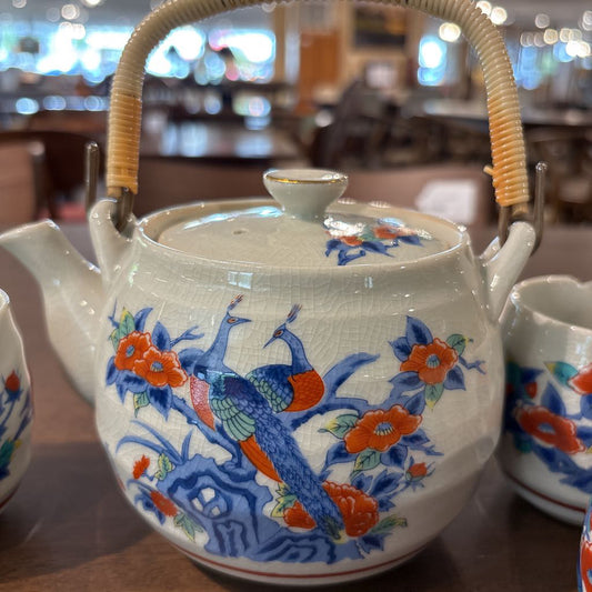 Floral Tea Pot & 5 Tea Cups SMALLS