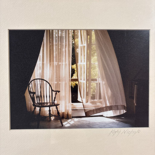 Gold Frame Windy Curtain Picture