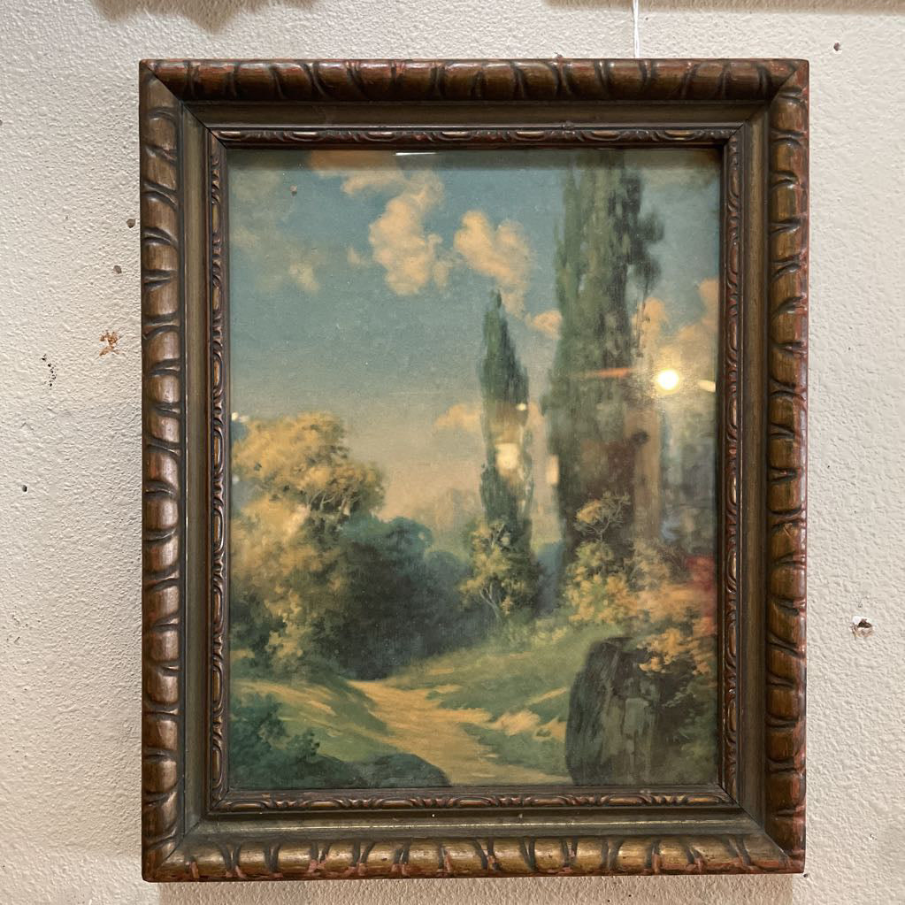 Vintage Tall Trees Landscape Art
