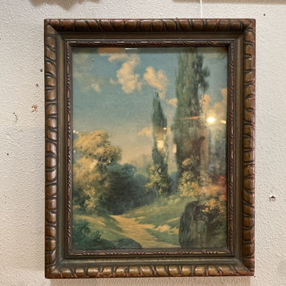 Vintage Tall Trees Landscape Art