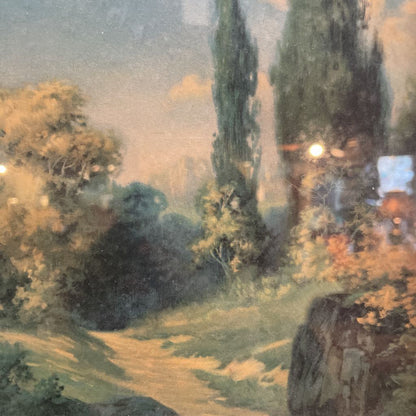 Vintage Tall Trees Landscape Art