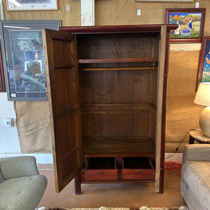 Antique Chinese 2-Door 2-Drawer Armoire