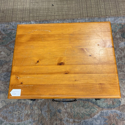 Rustic Iron & Wood Side Table (AS IS)
