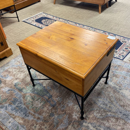 Rustic Iron & Wood Side Table (AS IS)