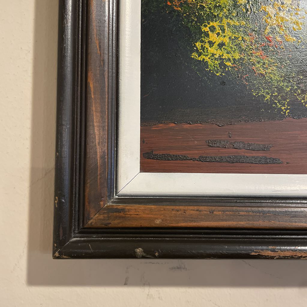 Fountain + Ruins Yellow Rectangular Painting